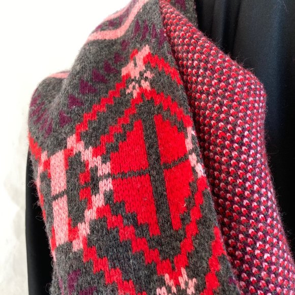 J Crew Multicolor Colorful Fair Isle Lambs Wool Cashmere Blend Scarf Extra Long - Picture 7 of 16